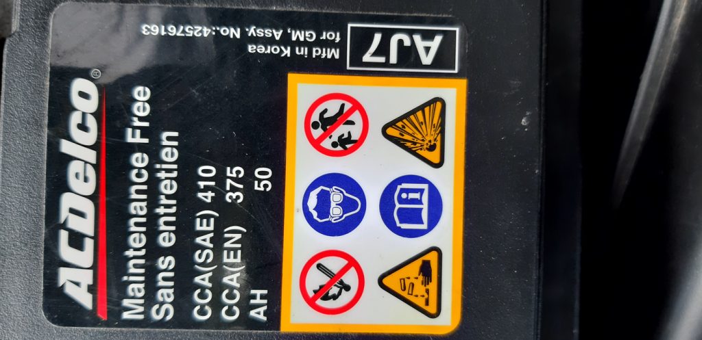 Thông số tem bình ắc quy ACDelco nguyên bản theo xe VinFast Fadil 12V 50Ah CCA 375A tại Cần Thơ - Ắc Quy Cát Lâm