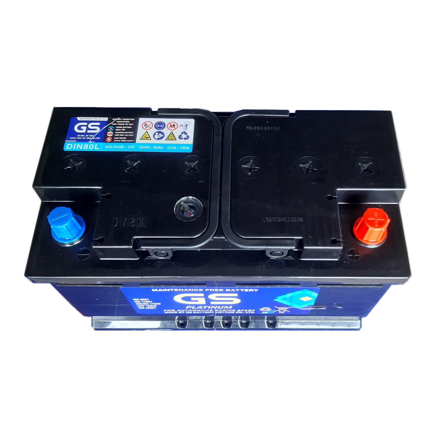 Bình ắc quy GS DIN80L (12v-80ah)