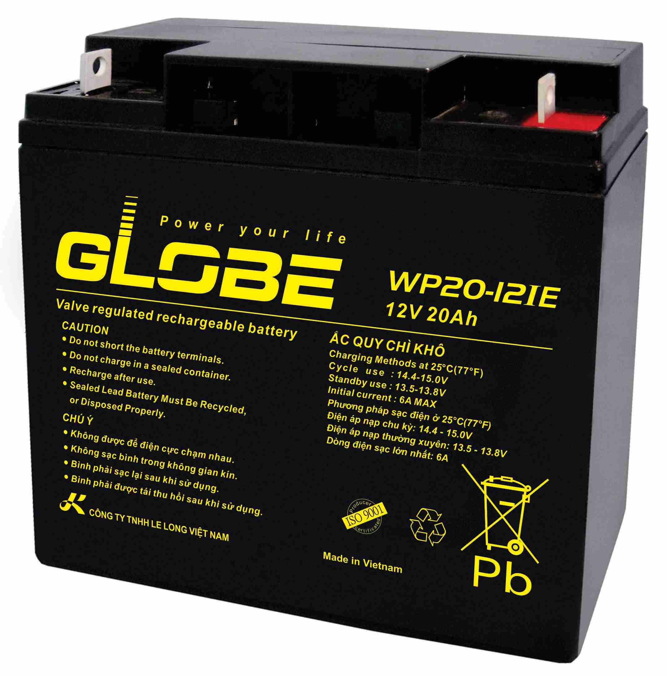 Bình ắc quy Globe WP20-12IE (12v-20ah)